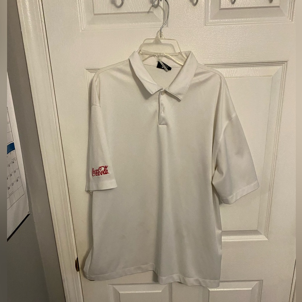 White Nike Coca Cola golf shirt LARGE
